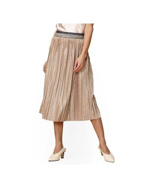 Nurode Glitter Waistband Pleated Skirt